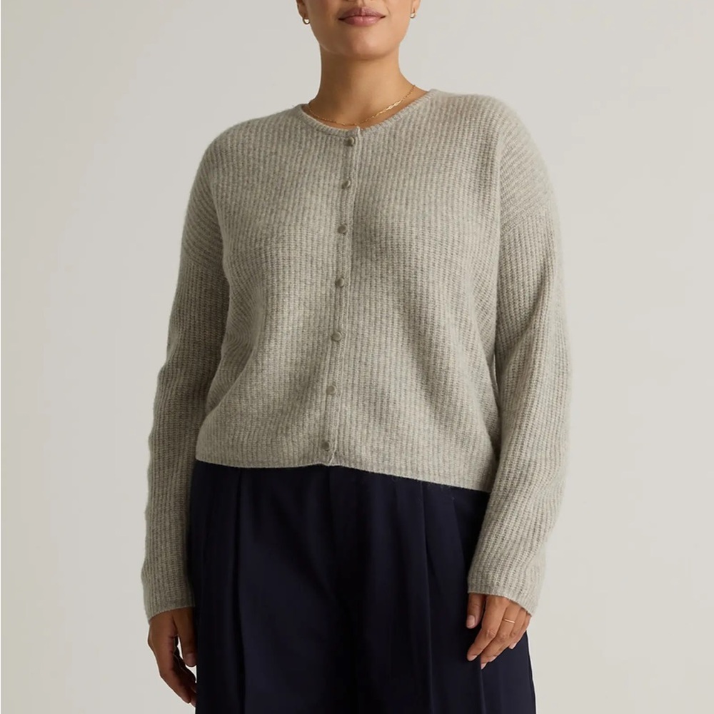 NWT Quince 100% Yak Soft Rib Crew Cardigan